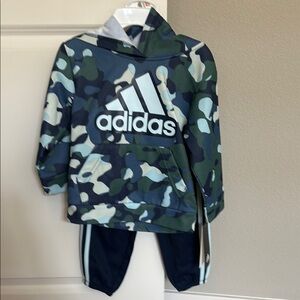 Adidas Camouflage Hoodie and Pants Set